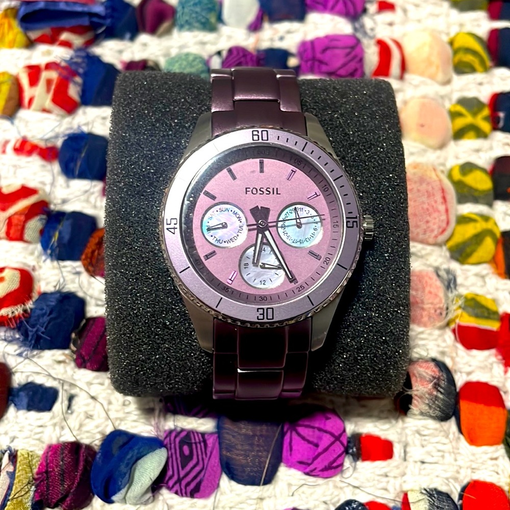Purple Fossil Watch